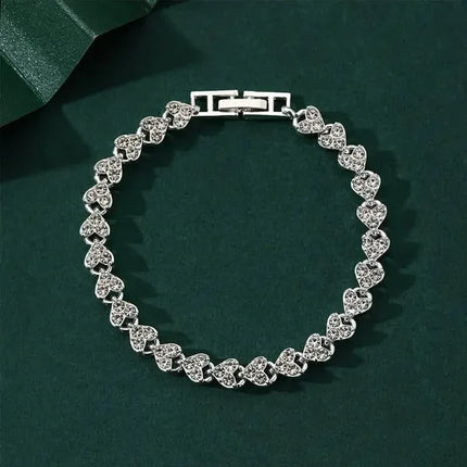 18K Golden Plated Stainless Steel Bracelet with Rhinestone Embellishments