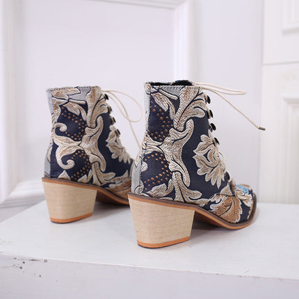 Plus size pointed toe thick heel women's shoes