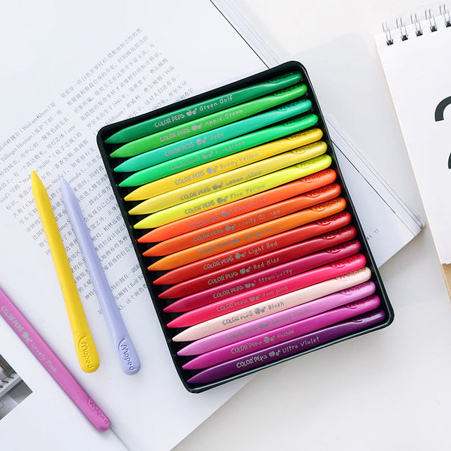 24 color plastic crayons