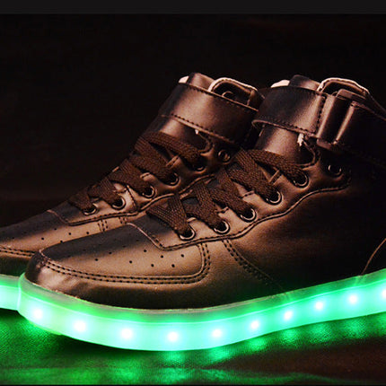 Colorful luminescent board shoes fluorescent sports shoes casual shoes high