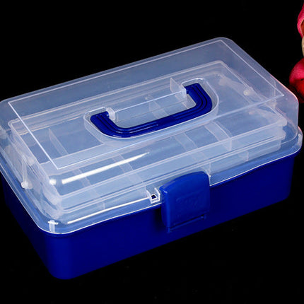 Large 2-layer art tool box plastic medicine box