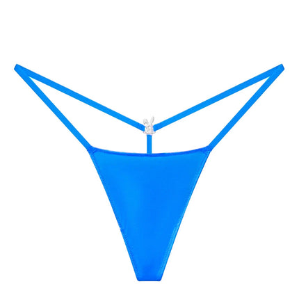 ICED OUT G-STRING IN OCEAN BLUE