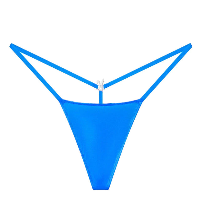 ICED OUT G-STRING IN OCEAN BLUE