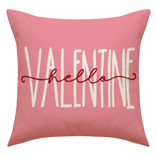 Love Heart Pillow Cover Valentine's Day Letter Printing Throw Pillowcase