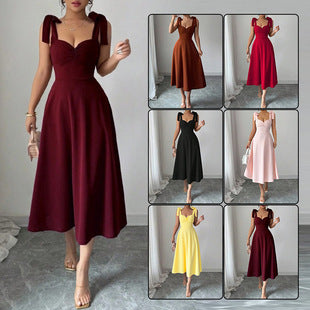 Lace-Up Waist-Cinching Maxi Dress – Sleeveless Flowy Style