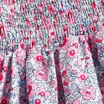 Summer New Girls' Floral Puff Sleeve Dress