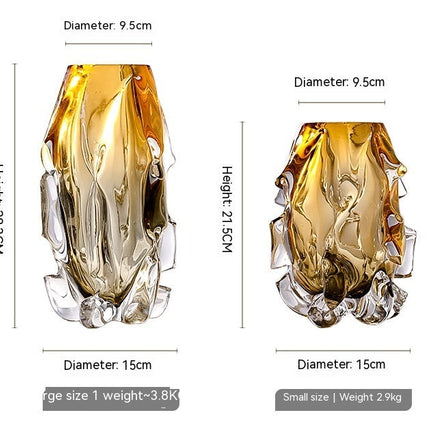 Creative Crystal Glass Vase Flower Arrangement Art Ornaments