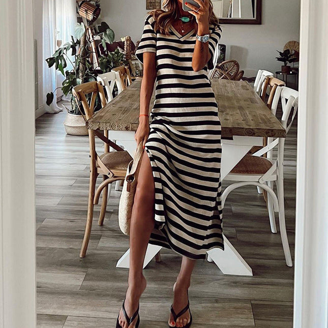Women's Plus Size Printed Slit Loose Hem Dress