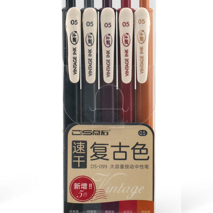 Retro Color Gel Pen Set Student Stationery