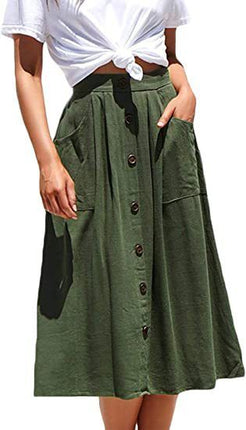 Skirt Casual Button Women's Clothing