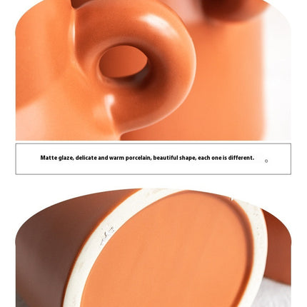 Creative Large Diameter Ceramic Storage Tank Art Single Ear Vase