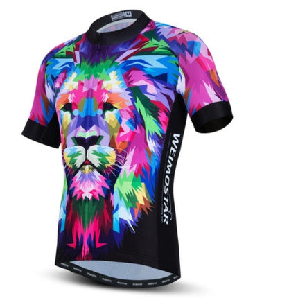 Cycling Jerseys Men 3D Lion Printing Bicycle Clothing Breathable Short Sleeve Shirts Quick Dry Bike Tops