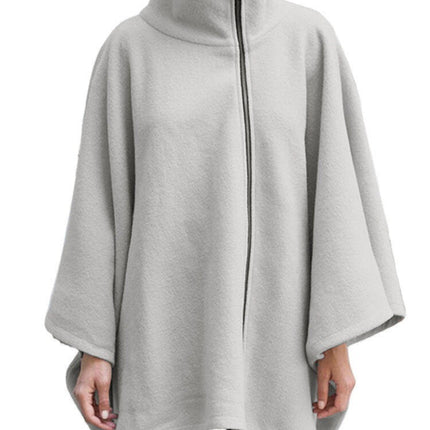 Women's Plus Size Mid-length Zipper Long-sleeved Jacket