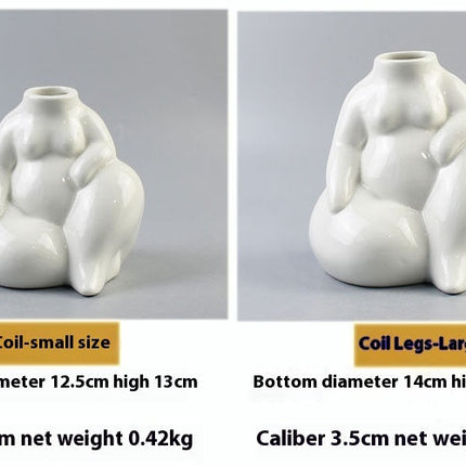 European-style Simple Fat Woman Body Art Ceramic Vase