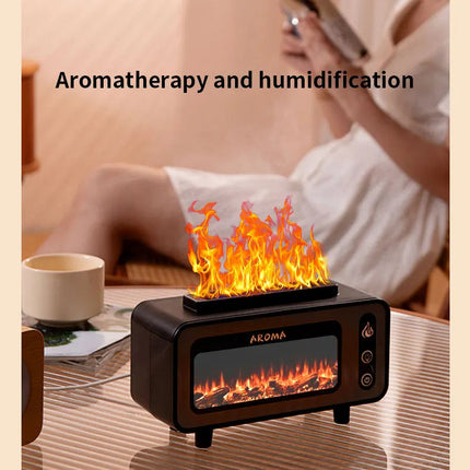 New Design Ultrasonic Flame Humidifier 200ml Simulated Fireplace 3D Fire Aroma Diffuser Colorful Light Essential Oil Diffuser For Bedroom