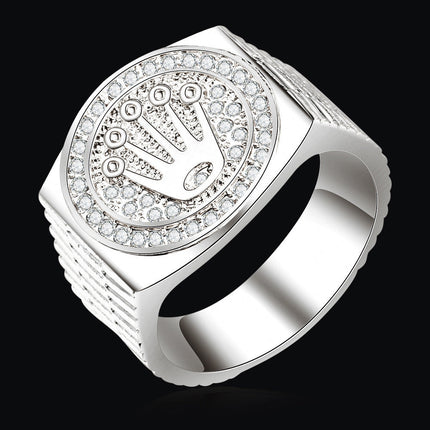 European And American Personalized Hip Hop Palm Crown Ring