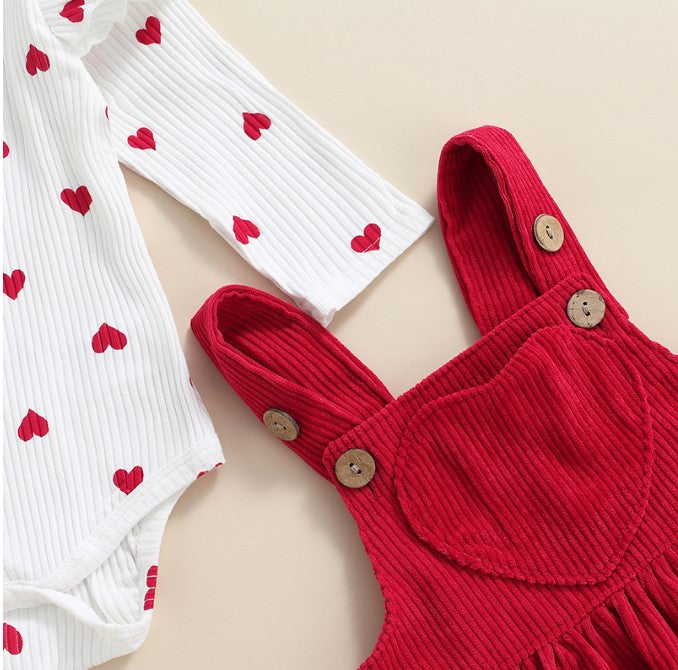 Baby Girl Valentine's Day Suit Heart Size