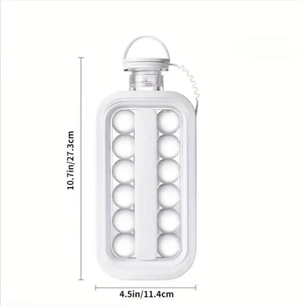 2-in-1 Portable Ice Ball Maker Kettle With 17 Grids Flat Body Lid Cooling Ice Pop/Cube Molds