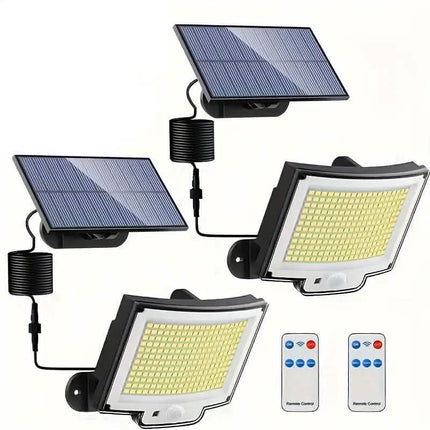 2-Pack: 228 LED Outdoor Split Solar Wall Lights