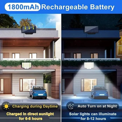 2-Pack: 200-LED/3Modes Upgraded Split Solar Motion Sensor Light Outdoor with Remote