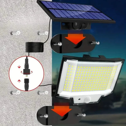 2-Pack: 200-LED/3Modes Upgraded Split Solar Motion Sensor Light Outdoor with Remote