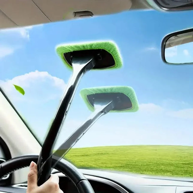 2-Pack: Long Handle Car Window Windshield Cleaner Brush Kit
