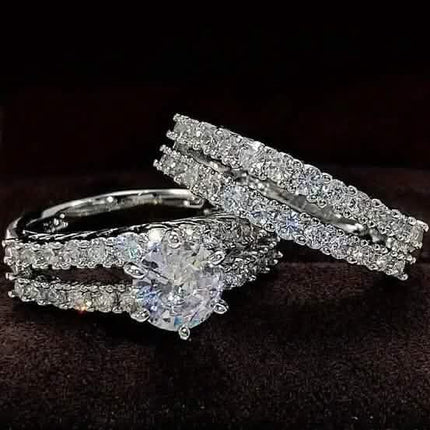 2-Piece Set: Gold Inlays with Zirconia Rings
