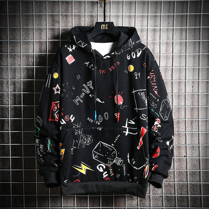 Fashion Printed Plus Size Sweater Coat Men's