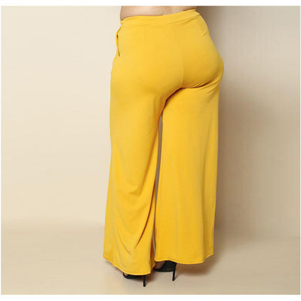 Knitted wide-leg pants