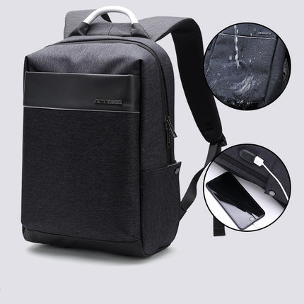 New black Computer backpack men''s European and American trend schoolbag