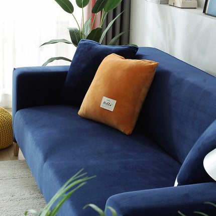 Winter Thick Plush Chaise Stretch Sofa Cover
