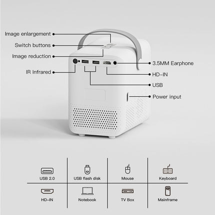 P10 2023 New Super Clear Cross-border Household Mini Portable LCD Projector Android Projector Outdoor