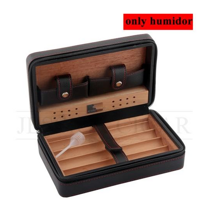 Travel Humidor - Best Portable Leather Travel Cigar Humidifier Gift Box