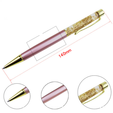 Gold foil pen metal ball point pen
