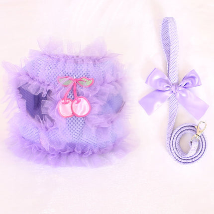 Pet supplies cute lace chest back dog leash