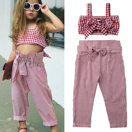 High waist pants + plaid top