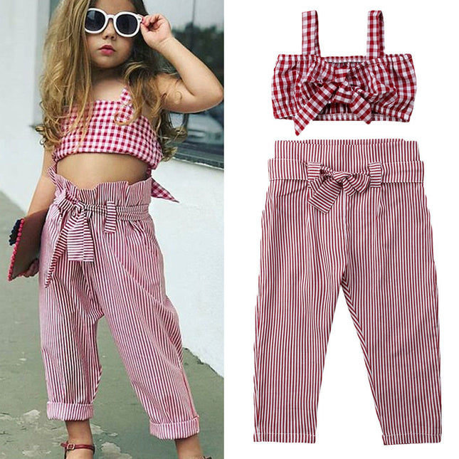 High waist pants + plaid top