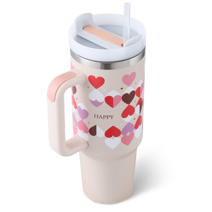40oz Insulated Tumbler With Handle & Straw – Stainless Steel Vacuum Coffee Cup | Perfect Gift