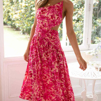 Sleeveless Back Long Dress With Split Hem
