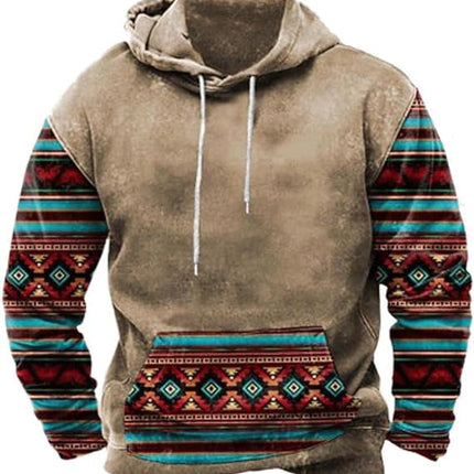 Native buffalo Printed winter Hoodie Men's fashion