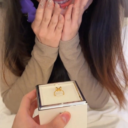 Valentine's Day Girlfriend Bear Cake Flip Ring Box