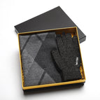 A and grey gloves