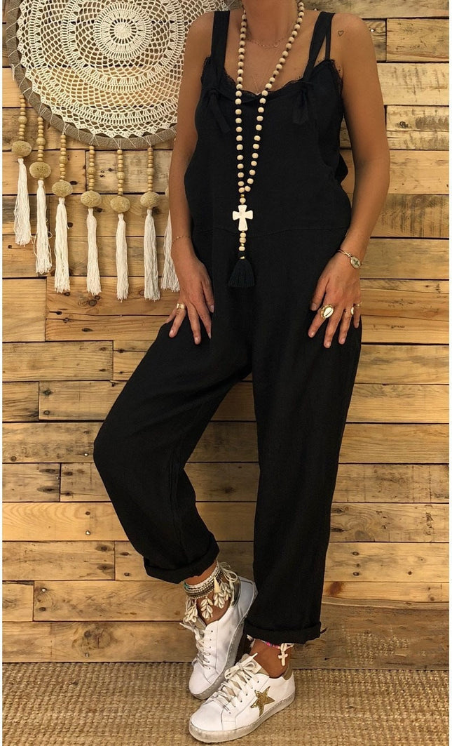Loose suspender jumpsuit plus size overalls