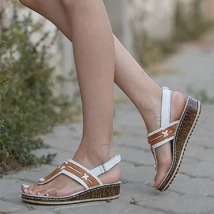 Sandals plus size women's shoes wedge velcro