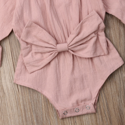 Bow long sleeve suit