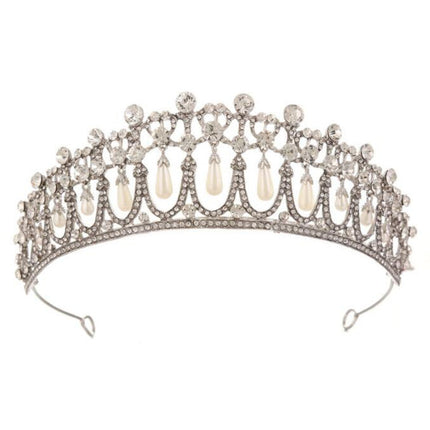 Bridal Crown Rhinestone Pearl Water Drop Hair Accessories Wedding Dress Ornaments