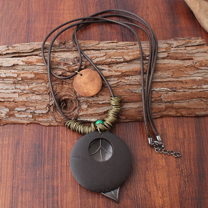 Personalized Pattern Leaf Pendant Long T-Shirt Chain