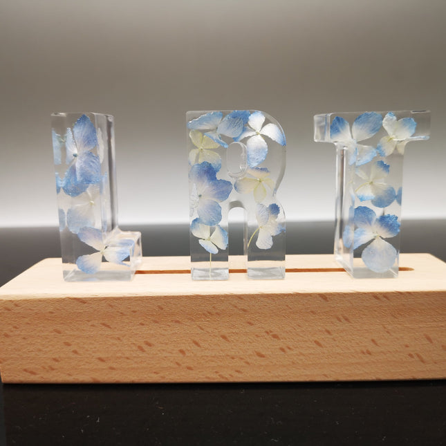 Dried Flower English Alphabet Night Light Base Table