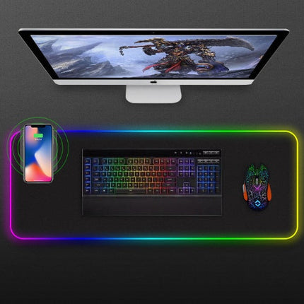 Wireless Charger LED Light Colorful RGB Glowing Mouse Pad