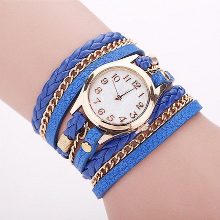 PU leather winding bracelet watch rope table